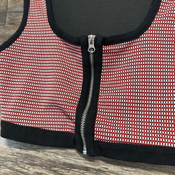 Zara Red and Black Ribbed Crop Tank Top - Picture 3 of 4